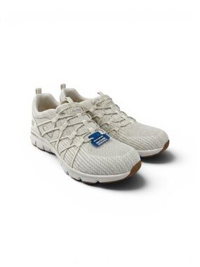 Skechers Sequoia Relaxed Fit Bungee Lace Slip Ons Off White Memory Foam Sneakers